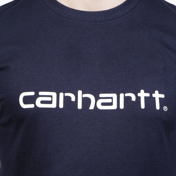 Koszulka Carhartt WIP S/S Script T-Shirt dark navy / white