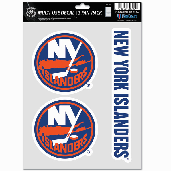 WinCraft NHL Multi Use 3 Fan Pack Decal New York Islanders