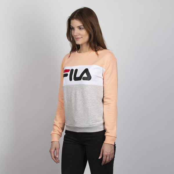 Bluza Damska Fila Leah Crew Sweat Women light grey-melange bros-salmon-bright white