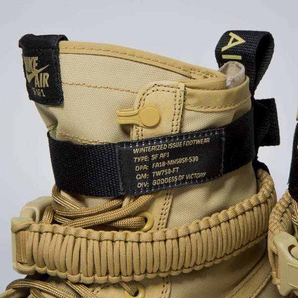 Sneakers buty zimowe Nike SF AF1 club gold (864024-700)