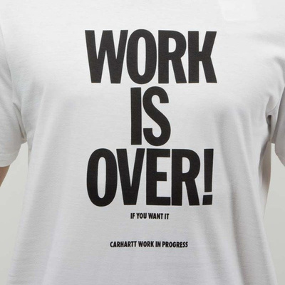 Koszulka Carhartt WIP Work Is Over white / black