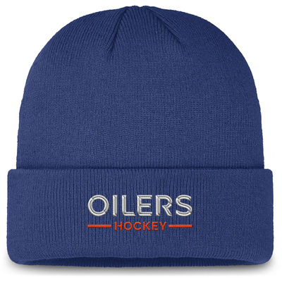 Czapka Fanatics NHL Authentic Pro A/Cap Cuffed Beanie Edmonton Oilers Blue Cobalt 