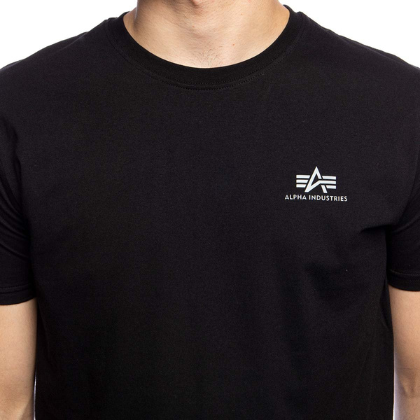Koszulka Alpha Industries Basic Small Logo Reflective Print T-shirt czarna