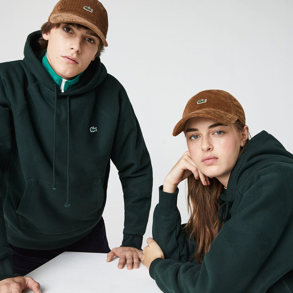 Czapka Lacoste Unisex Live Ribbed Velvet Cap brązowa