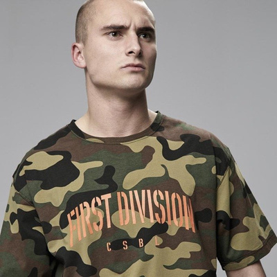 Cayler & Sons koszulka Black Label Patched Oversized Tee woodland camo / orange