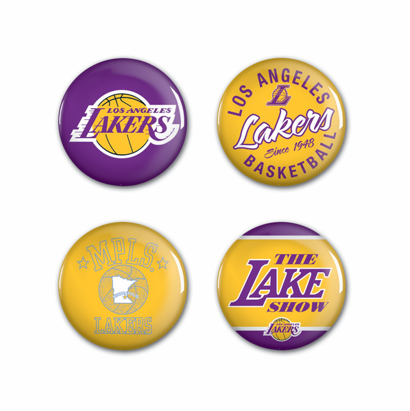 WinCraft NBA Button 4 Pack Los Angeles Lakers