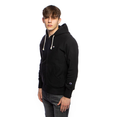 Champion Zip-Up Script Logo Reverse Weave Hoodie black