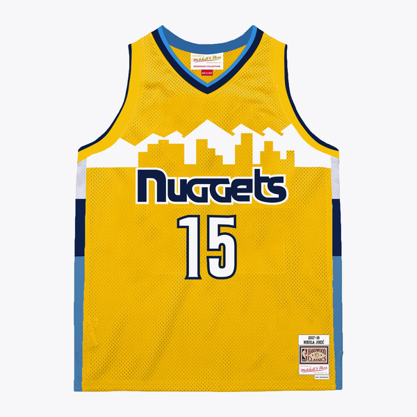 Koszulka Mitchell & Ness NBA Yellow Jersey Denver Nuggets 2017 Nikola Jokic #15 yellow