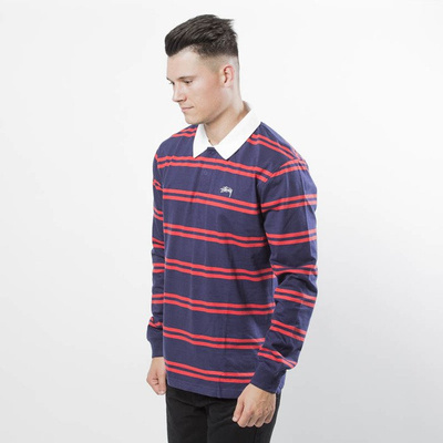 Stussy Longsleeve Desmond Stripe LS Rugby navy