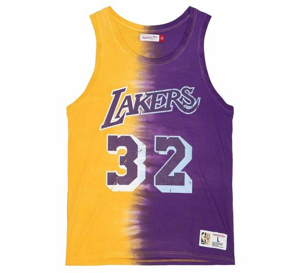 Koszulka Mitchell & Ness Los Angeles Lakers Tie Dye Cotton N&M Tank fioletowa