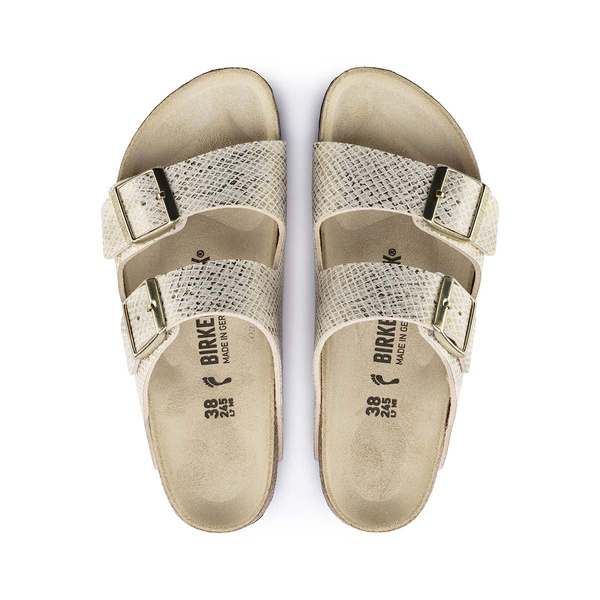 Klapki damskie Birkenstock Arizona BS Narrow Fit złote (1019374)