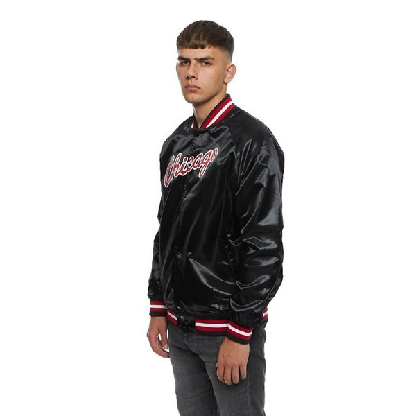 Kurtka Mitchell & Ness Chicago Bulls Jacket black Lightweight Satin Jacket