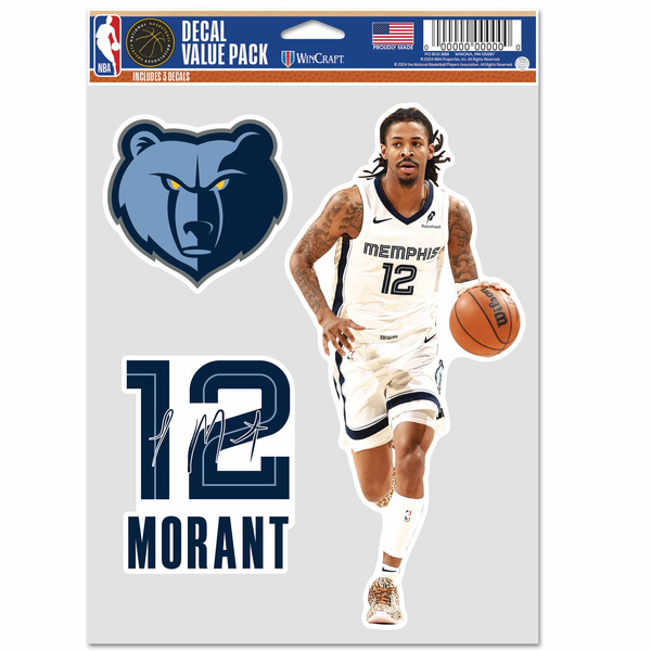 Naklejka WinCraft NBA Multi Use 3 Fan Pack Decal Ja Morant Memphis Grizzlies