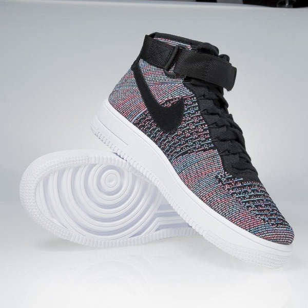 Sneakers buty Nike Air Force 1 Ultra Flyknit Mid hot punch / black - blue glow 817420-602