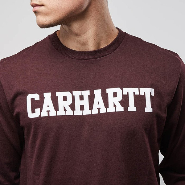 Koszulka Carhartt WIP L/S College Longsleeve damson / white