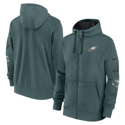Nike Men's NFL Nike Cotton Full-Zip Fleece Hoodie Philadelphia Eagles sport teal/black 