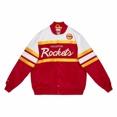 Kurtka Mitchell & Ness Houston Rockets Special Script Heavyweight Satin Jacket czerwona