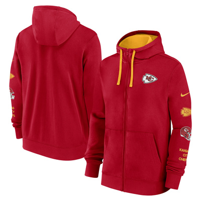 Nike Men's NFL Nike Cotton Full-Zip Fleece Hoodie  Kansas City Chiefs - University Red/University Gold 