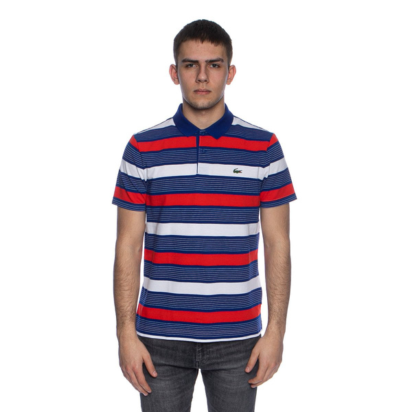 Koszulka Lacoste Men's Sport Striped Ultra Light Cotton niebieska