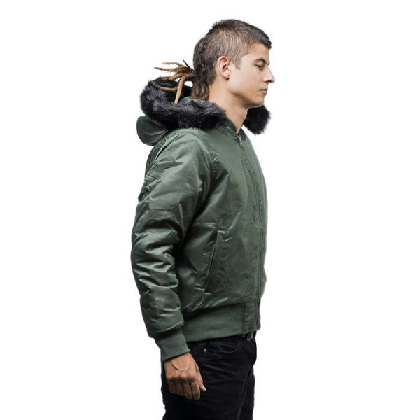 Urban Classics kurtka Hooded Basic Bomber Jacket olive (TB1456)