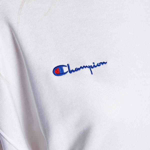 Bluza damska Champion Colour Block Popper Cropped Sweatshirt biała