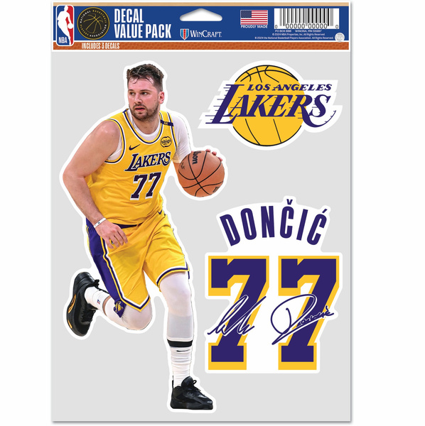 Naklejka WinCraft NBA Multi Use 3 Fan Pack Decal Luka Doncic Los Angeles Lakers