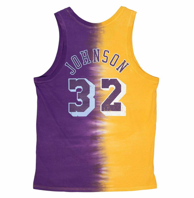 Koszulka Mitchell & Ness Los Angeles Lakers Tie Dye Cotton N&M Tank fioletowa
