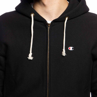 Champion Zip-Up Script Logo Reverse Weave Hoodie black