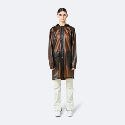 Rains Transparent Hooded Coat Jacket foggy brown