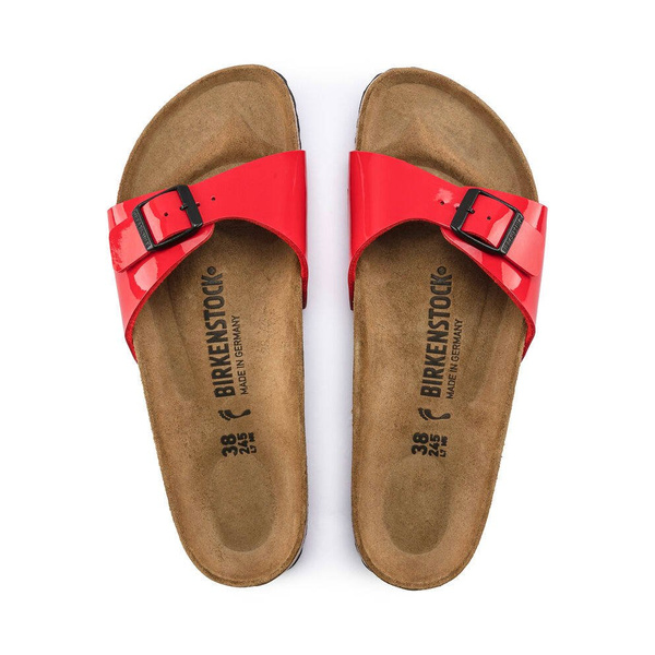Klapki damskie Birkenstock Madrid BS Narrow Fit czerwone (1019460)