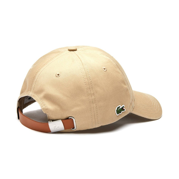 Czapka Lacoste Men's Contrast Strap Cotton Cap beżowa