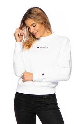 Bluza damska Champion Organic Cotton Blend High Neck Small Script Logo Sweatshirt biała