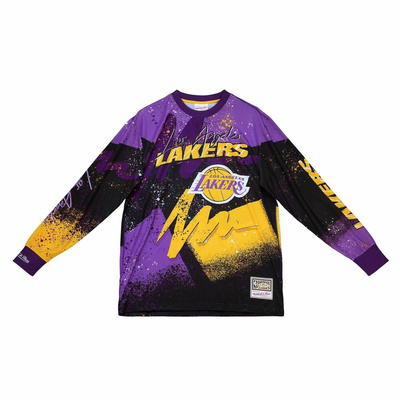 Koszulka Longsleeve Mitchell & Ness Los Angeles Lakers Hyper Hoops Moto Longsleeve fioletowa