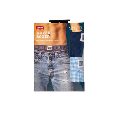Levi's 2-Pack Men Gingham Check Woven Boxer light blue