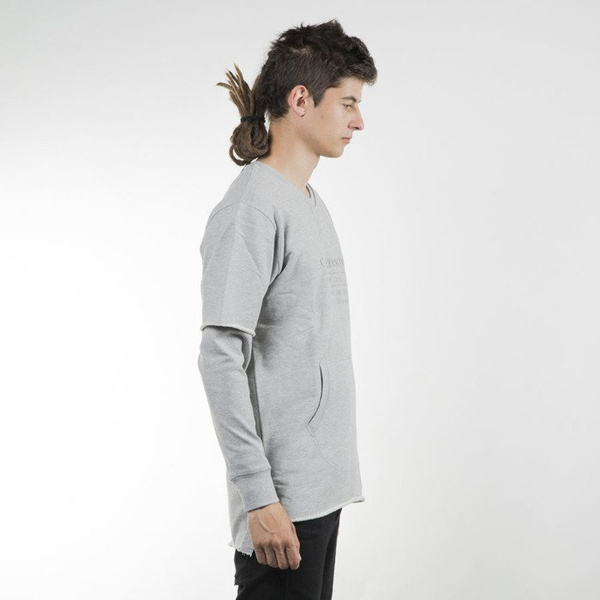 Cayler & Sons BLACK LABEL bluza Box Cut Off Layer Crewneck grey heather / grey BL-CAY-SU16-AP-03-01
