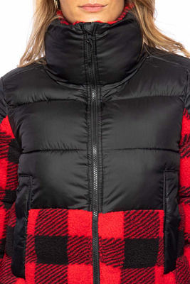 Columbia Leadbetter Point Sherpa Hybrid Jacket black/red