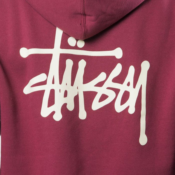 Bluza Stussy Basic Stussy Hood wine