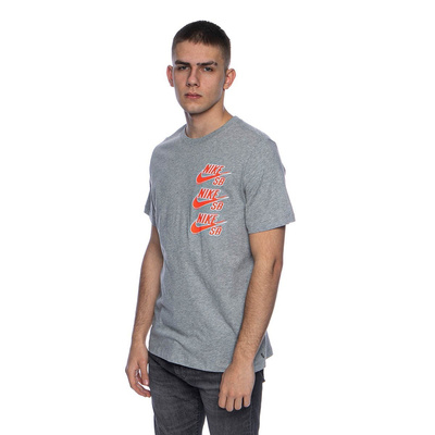 Koszulka Nike SB Tee SS Triple Stack szary melanż