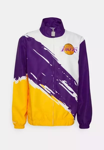 Mitchell & Ness Los Angeles Lakers Paintbrush Windbreaker Jacket purple