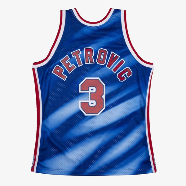 Mitchell & Ness New Jersey Nets #3 Drazen Petrovic pattern/royal Swingman Jersey