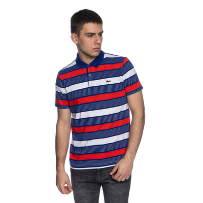 Koszulka Lacoste Men's Sport Striped Ultra Light Cotton niebieska