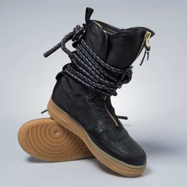 Sneakers buty zimowe damskie Nike SF AF1 High black / black-gum light brown AA3965-001