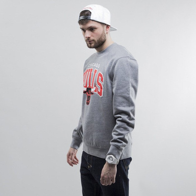 Mitchell & Ness bluza crewneck Chicago Bulls heather grey Team Arch