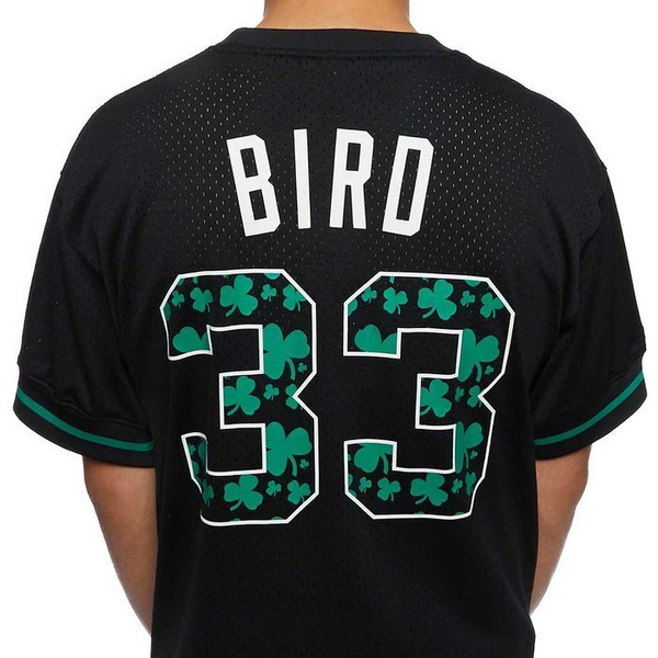 Koszulka Mitchell & Ness Boston Celtics #33 Larry Bird black Name & Number Mesh Crewneck