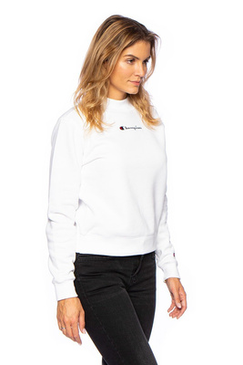Bluza damska Champion Organic Cotton Blend High Neck Small Script Logo Sweatshirt biała