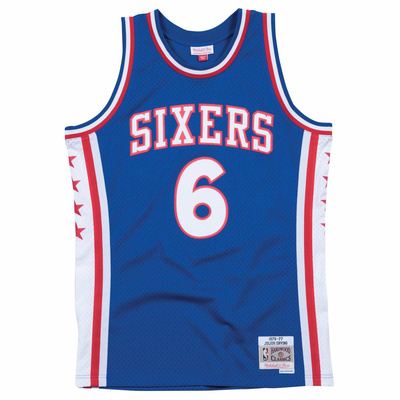 Koszulka Mitchell & Ness Philadelphia 76ers #6 Julius Erving Swingman Road Jersey niebieska