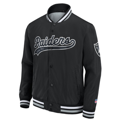 Fanatics NFL Sateen Jacket Las Vegas Raiders black/sport grey heather
