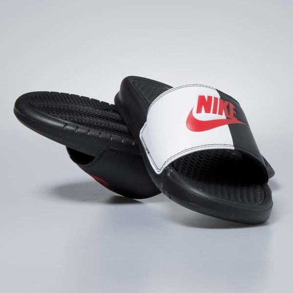 Klapki Nike Benassi JDI black / game red - white 343880-006