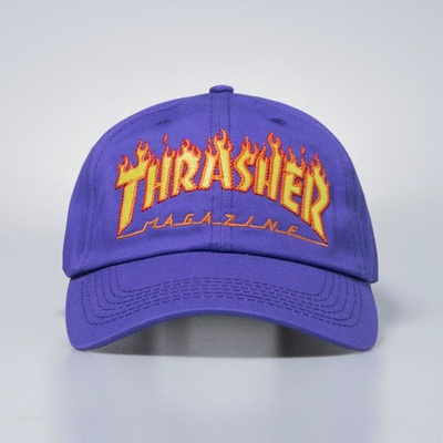 Thrasher Strapback Flame Old Timer Hat - purple