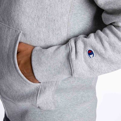 Champion Zip-Up Script Logo Reverse Weave Hoodie grey heather